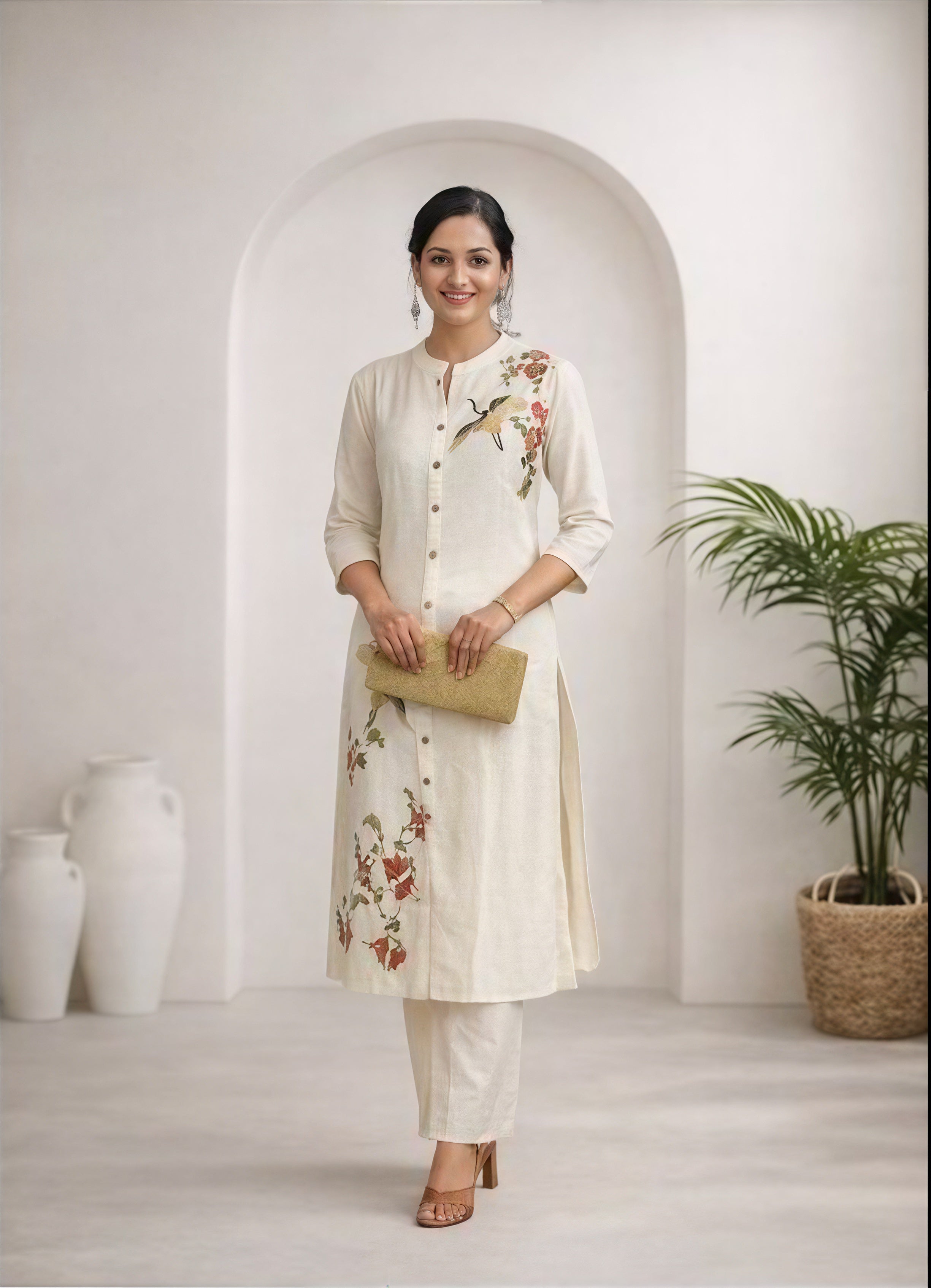 Kurta full set with embroidery work